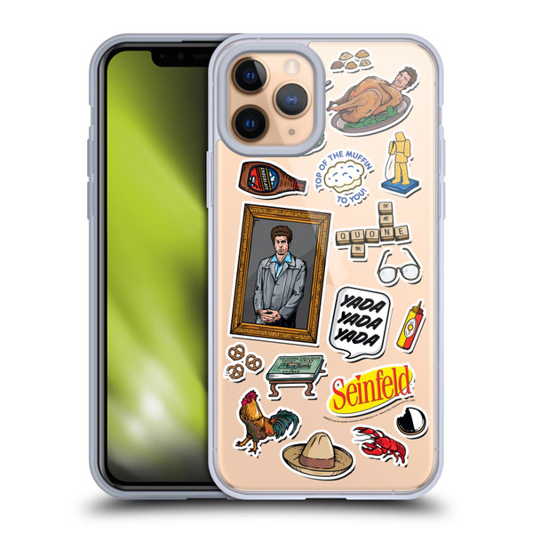 Seinfeld Graphics Sticker Collage Soft Gel Case for Apple iPhone 11 Pro