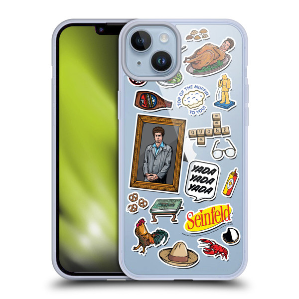Seinfeld Graphics Sticker Collage Soft Gel Case for Apple iPhone 14 Plus
