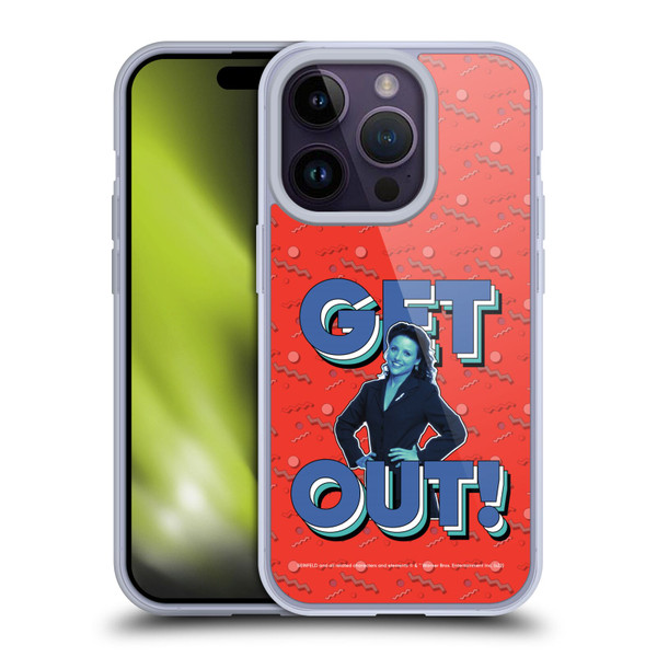 Seinfeld Graphics Get Out! Soft Gel Case for Apple iPhone 14 Pro