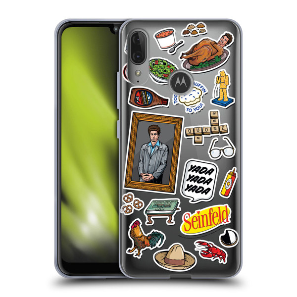 Seinfeld Graphics Sticker Collage Soft Gel Case for Motorola Moto E6 Plus