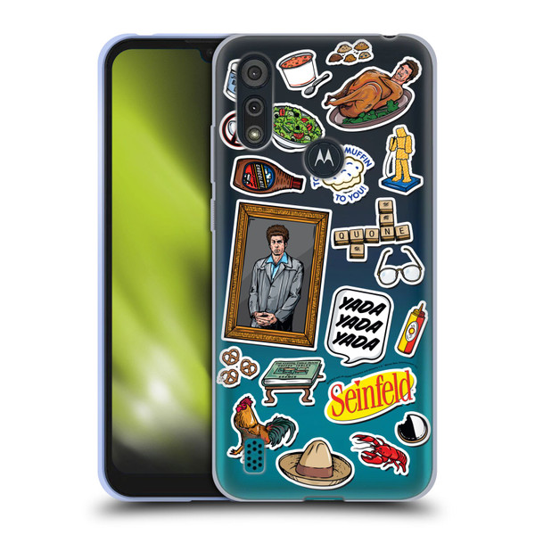 Seinfeld Graphics Sticker Collage Soft Gel Case for Motorola Moto E6s (2020)