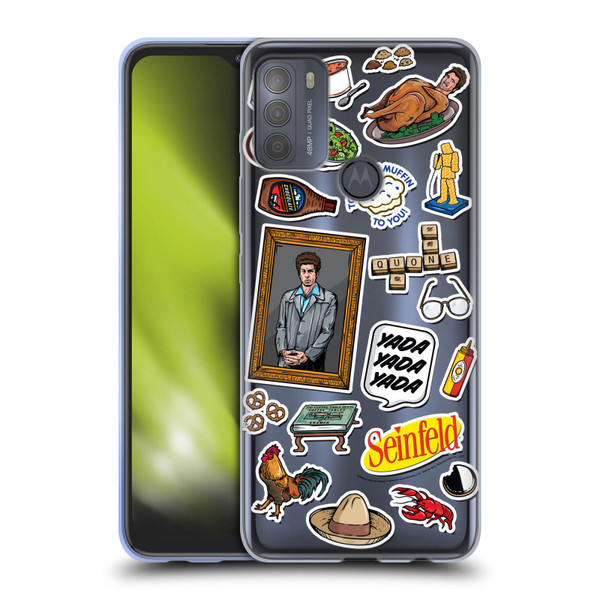 Seinfeld Graphics Sticker Collage Soft Gel Case for Motorola Moto G50