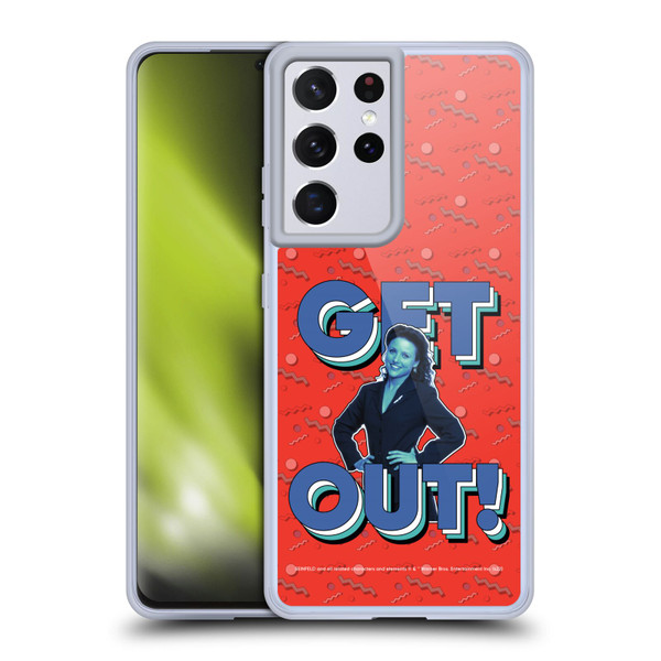 Seinfeld Graphics Get Out! Soft Gel Case for Samsung Galaxy S21 Ultra 5G