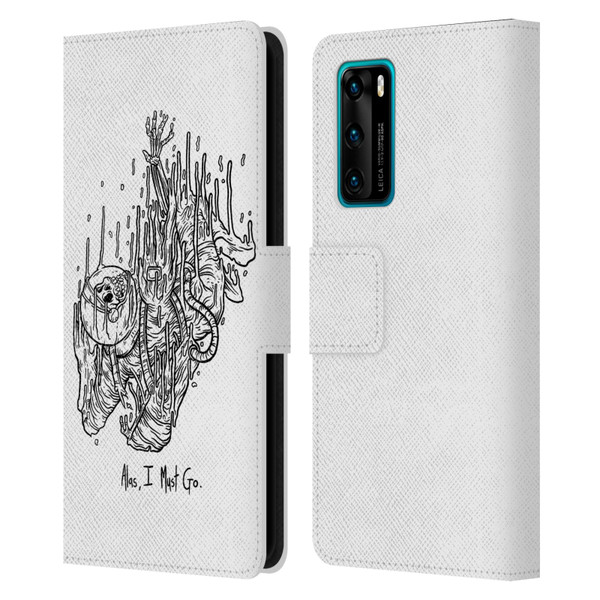Matt Bailey Art Alas I Must Go Leather Book Wallet Case Cover For Huawei P40 5G
