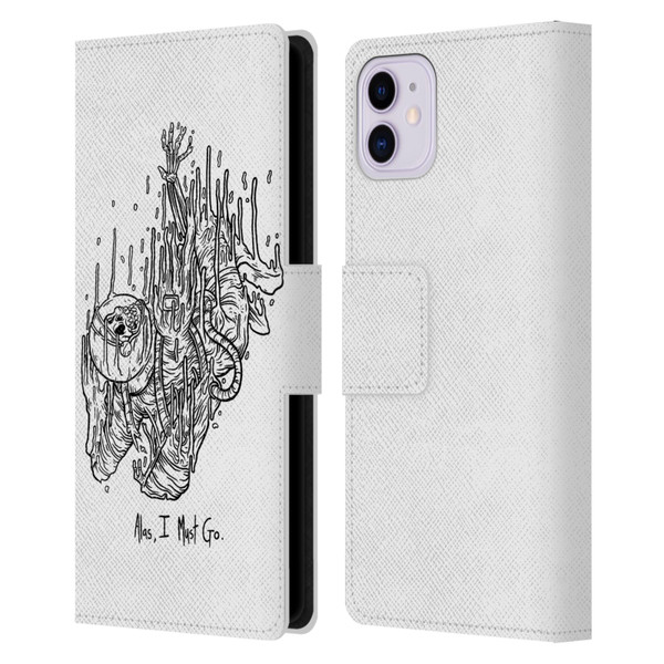 Matt Bailey Art Alas I Must Go Leather Book Wallet Case Cover For Apple iPhone 11