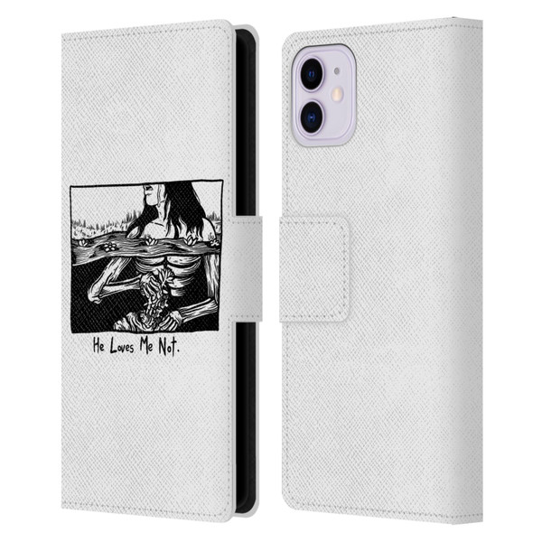 Matt Bailey Art Loves Me Not Leather Book Wallet Case Cover For Apple iPhone 11