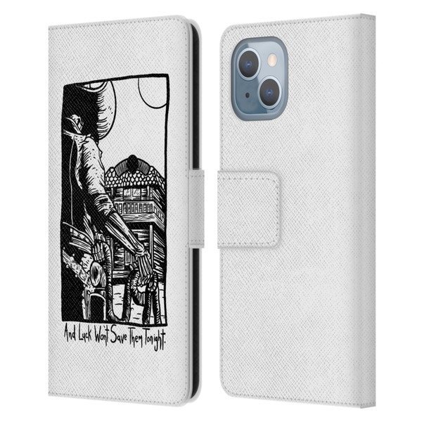 Matt Bailey Art Luck Won't Save Them Leather Book Wallet Case Cover For Apple iPhone 14