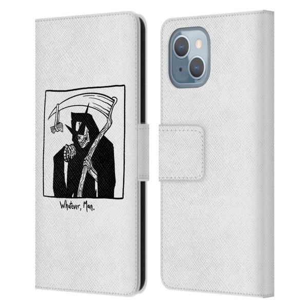 Matt Bailey Art Whatever Man Leather Book Wallet Case Cover For Apple iPhone 14