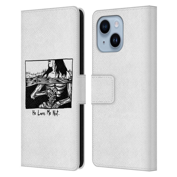 Matt Bailey Art Loves Me Not Leather Book Wallet Case Cover For Apple iPhone 14 Plus