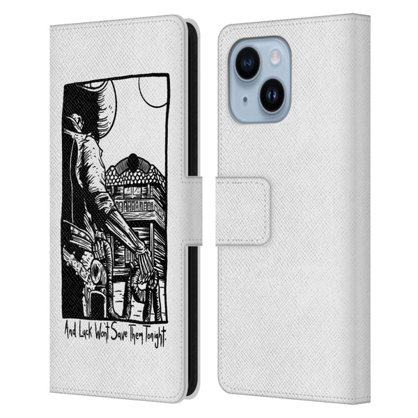 Matt Bailey Art Luck Won't Save Them Leather Book Wallet Case Cover For Apple iPhone 14 Plus
