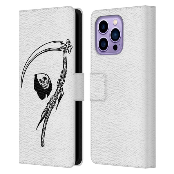Matt Bailey Art Negative Reaper Leather Book Wallet Case Cover For Apple iPhone 14 Pro Max