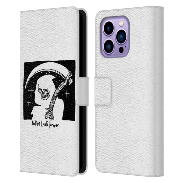 Matt Bailey Art Nothing Last Forever Leather Book Wallet Case Cover For Apple iPhone 14 Pro Max