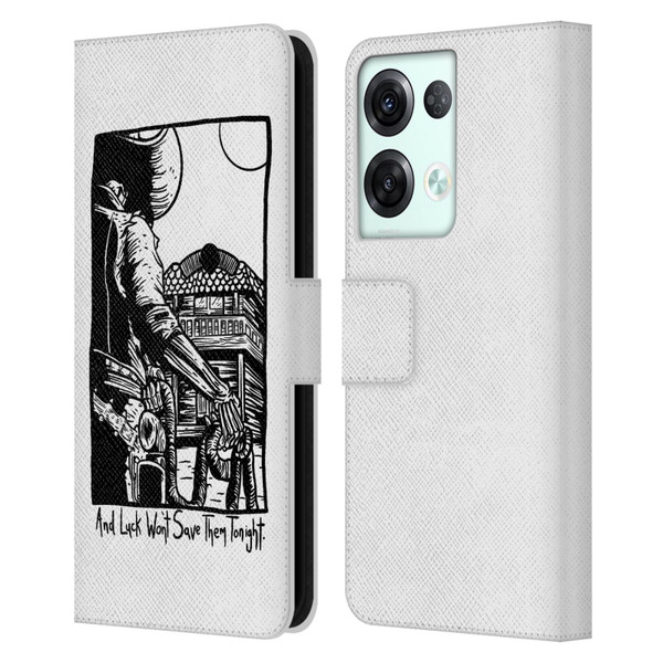 Matt Bailey Art Luck Won't Save Them Leather Book Wallet Case Cover For OPPO Reno8 Pro