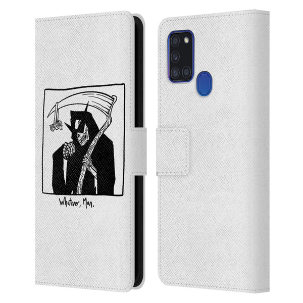 Matt Bailey Art Whatever Man Leather Book Wallet Case Cover For Samsung Galaxy A21s (2020)