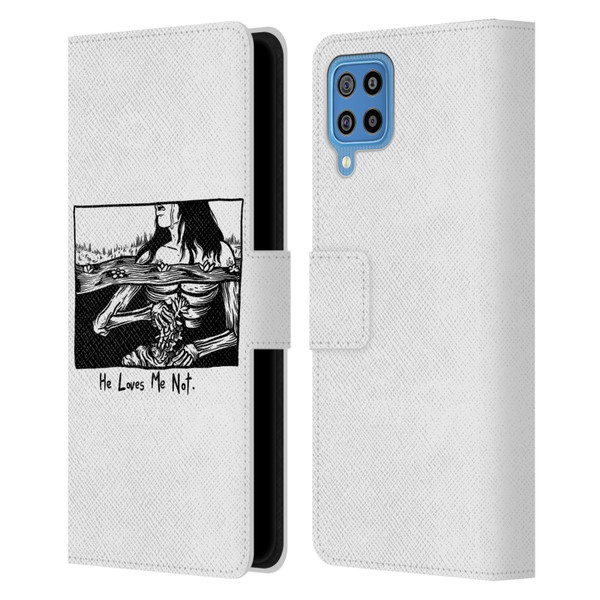 Matt Bailey Art Loves Me Not Leather Book Wallet Case Cover For Samsung Galaxy F22 (2021)