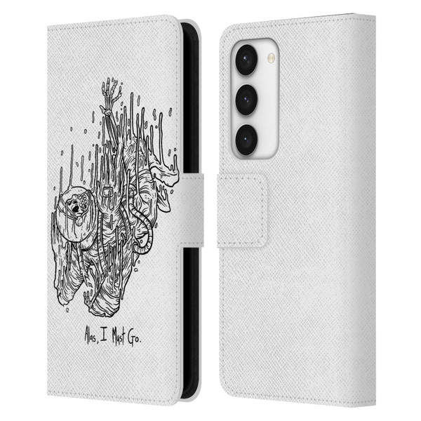 Matt Bailey Art Alas I Must Go Leather Book Wallet Case Cover For Samsung Galaxy S23 5G