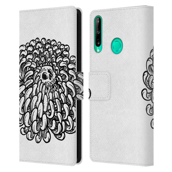 Matt Bailey Skull Flower Leather Book Wallet Case Cover For Huawei P40 lite E
