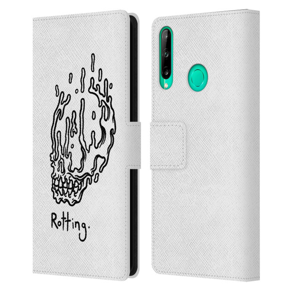 Matt Bailey Skull Rotting Leather Book Wallet Case Cover For Huawei P40 lite E
