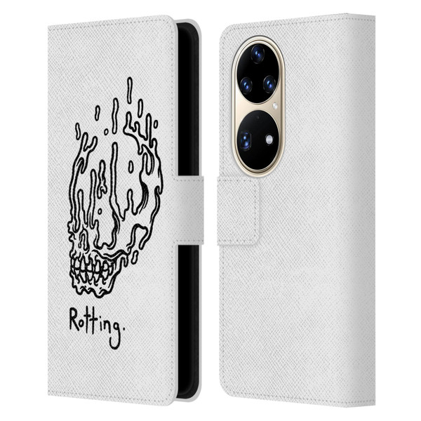 Matt Bailey Skull Rotting Leather Book Wallet Case Cover For Huawei P50 Pro
