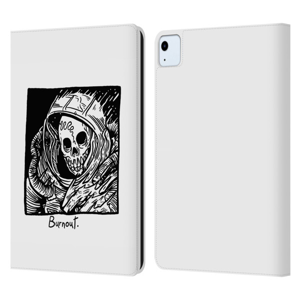Matt Bailey Skull Burnout Leather Book Wallet Case Cover For Apple iPad Air 2020 / 2022