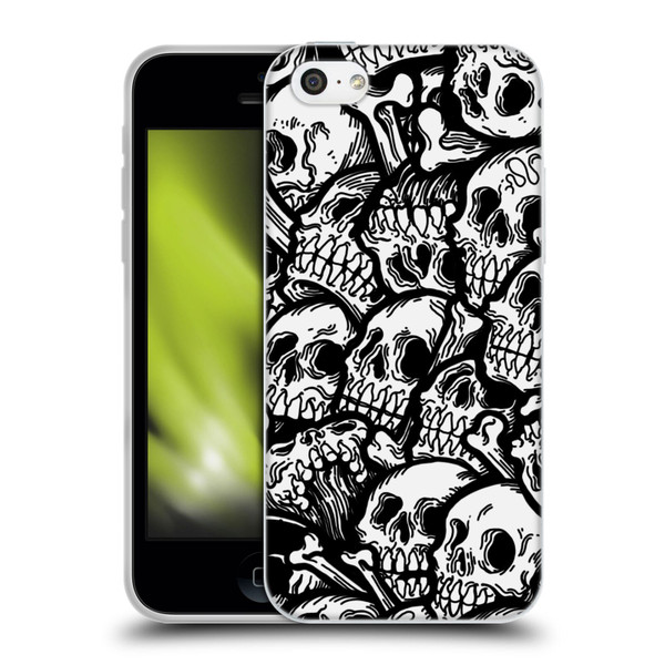 Matt Bailey Skull All Over Soft Gel Case for Apple iPhone 5c