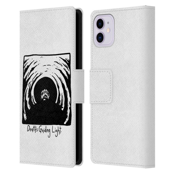 Matt Bailey Skull Deaths Guiding Light Leather Book Wallet Case Cover For Apple iPhone 11