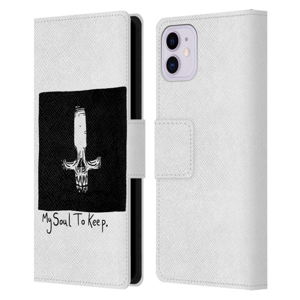 Matt Bailey Skull My Soul To Keep Leather Book Wallet Case Cover For Apple iPhone 11
