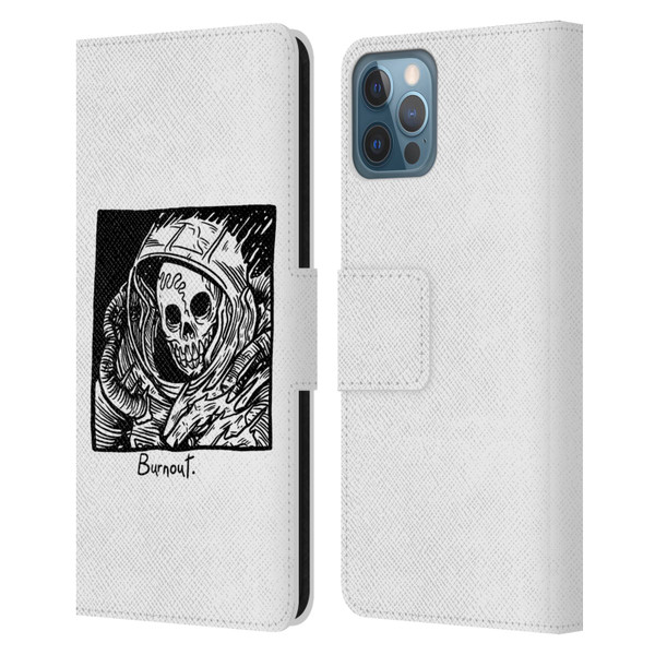 Matt Bailey Skull Burnout Leather Book Wallet Case Cover For Apple iPhone 12 / iPhone 12 Pro