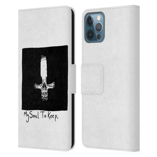 Matt Bailey Skull My Soul To Keep Leather Book Wallet Case Cover For Apple iPhone 12 / iPhone 12 Pro