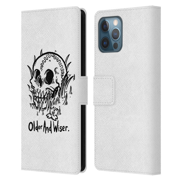 Matt Bailey Skull Older And Wiser Leather Book Wallet Case Cover For Apple iPhone 12 Pro Max