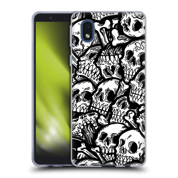 Matt Bailey Skull All Over Soft Gel Case for Samsung Galaxy A01 Core (2020)