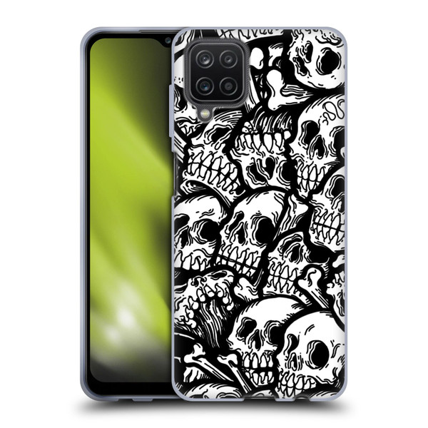 Matt Bailey Skull All Over Soft Gel Case for Samsung Galaxy A12 (2020)