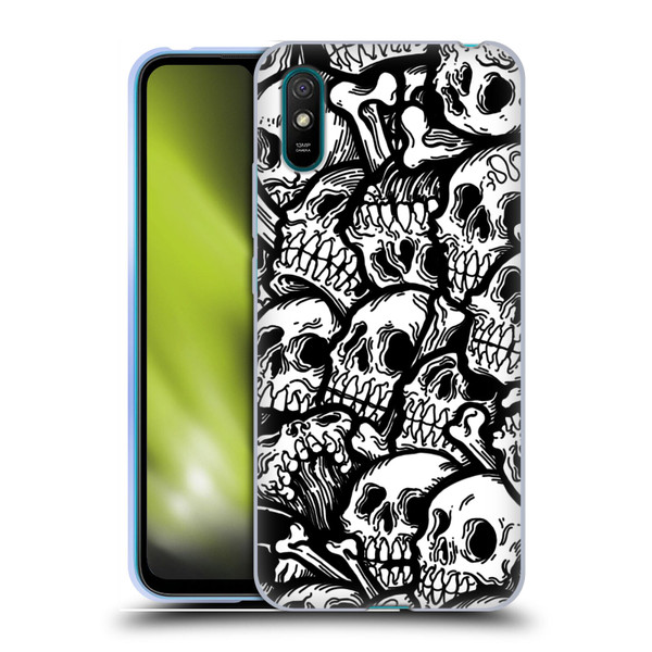 Matt Bailey Skull All Over Soft Gel Case for Xiaomi Redmi 9A / Redmi 9AT