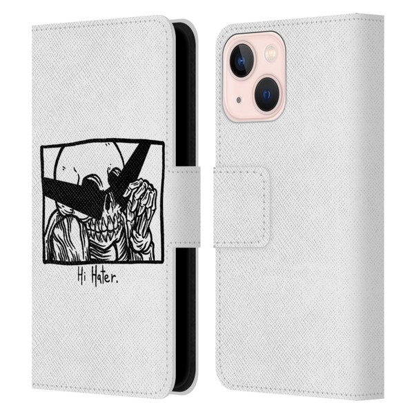 Matt Bailey Skull Hi Hater Leather Book Wallet Case Cover For Apple iPhone 13 Mini