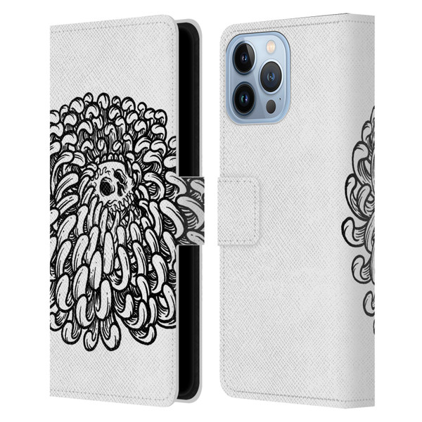 Matt Bailey Skull Flower Leather Book Wallet Case Cover For Apple iPhone 13 Pro Max