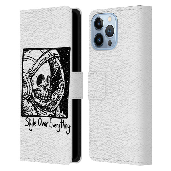 Matt Bailey Skull Style Over Everything Leather Book Wallet Case Cover For Apple iPhone 13 Pro Max