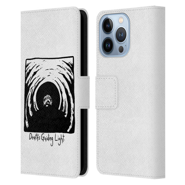 Matt Bailey Skull Deaths Guiding Light Leather Book Wallet Case Cover For Apple iPhone 13 Pro