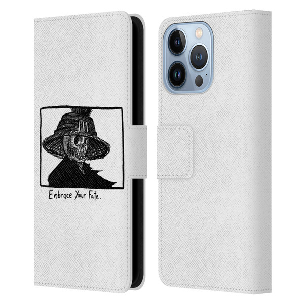 Matt Bailey Skull Embrace Your Fate Leather Book Wallet Case Cover For Apple iPhone 13 Pro