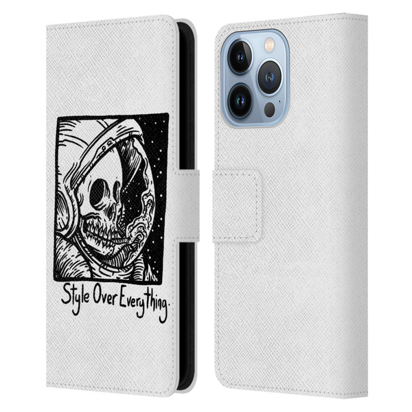 Matt Bailey Skull Style Over Everything Leather Book Wallet Case Cover For Apple iPhone 13 Pro