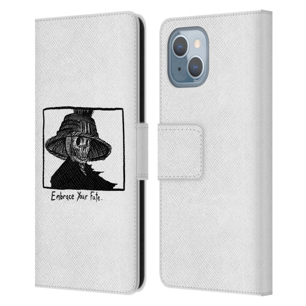 Matt Bailey Skull Embrace Your Fate Leather Book Wallet Case Cover For Apple iPhone 14