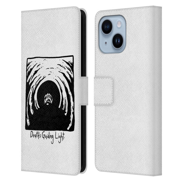 Matt Bailey Skull Deaths Guiding Light Leather Book Wallet Case Cover For Apple iPhone 14 Plus