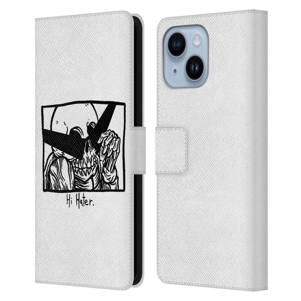 Matt Bailey Skull Hi Hater Leather Book Wallet Case Cover For Apple iPhone 14 Plus