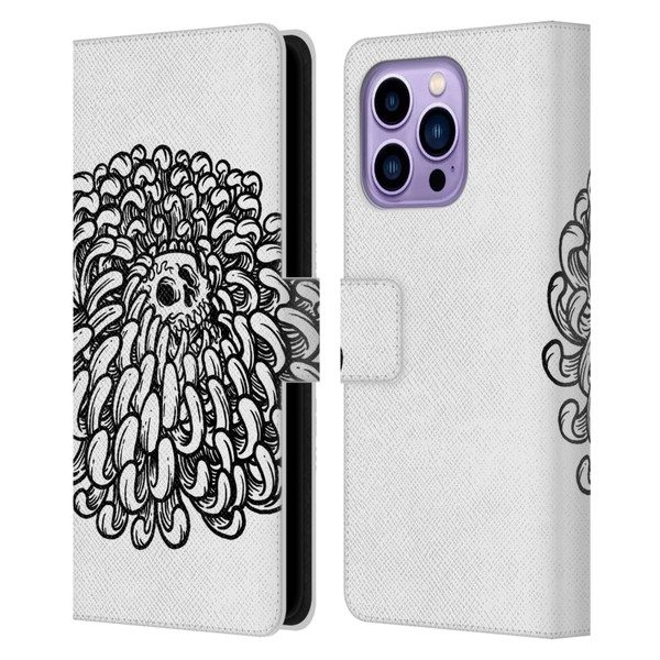 Matt Bailey Skull Flower Leather Book Wallet Case Cover For Apple iPhone 14 Pro Max