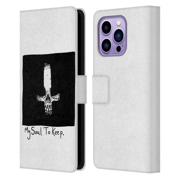 Matt Bailey Skull My Soul To Keep Leather Book Wallet Case Cover For Apple iPhone 14 Pro Max