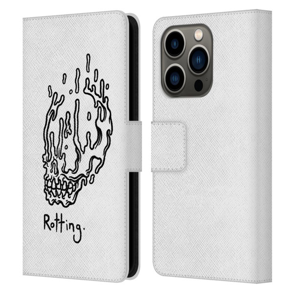 Matt Bailey Skull Rotting Leather Book Wallet Case Cover For Apple iPhone 14 Pro