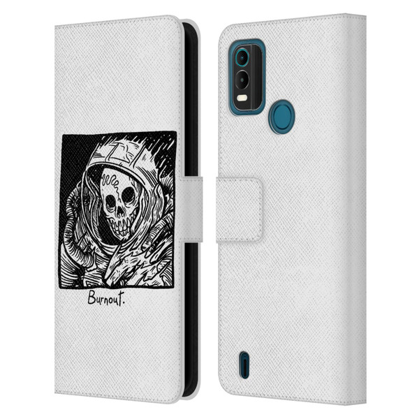 Matt Bailey Skull Burnout Leather Book Wallet Case Cover For Nokia G11 Plus