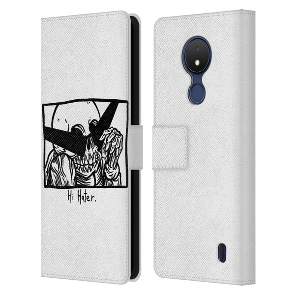 Matt Bailey Skull Hi Hater Leather Book Wallet Case Cover For Nokia C21