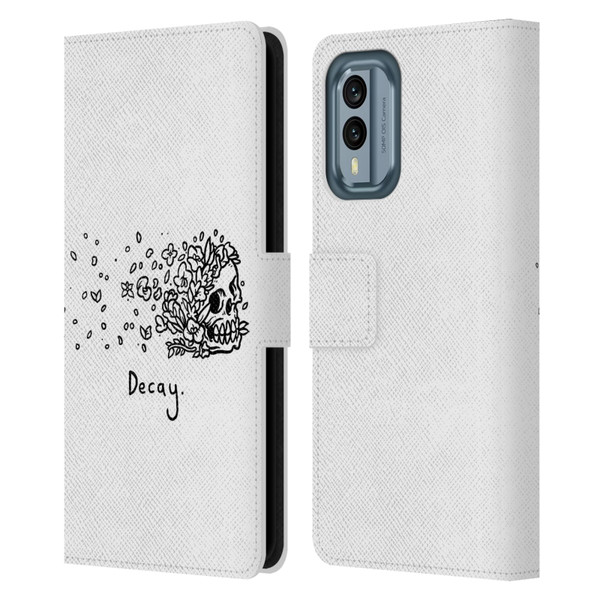 Matt Bailey Skull Decay Leather Book Wallet Case Cover For Nokia X30