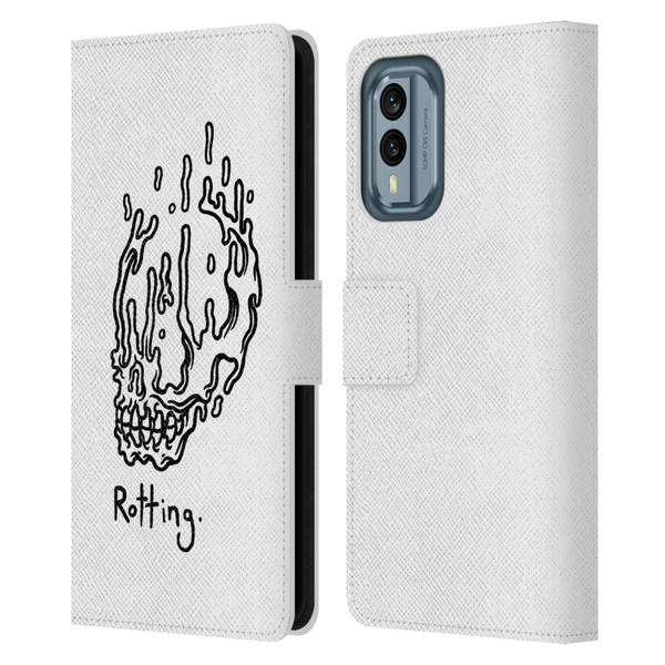 Matt Bailey Skull Rotting Leather Book Wallet Case Cover For Nokia X30