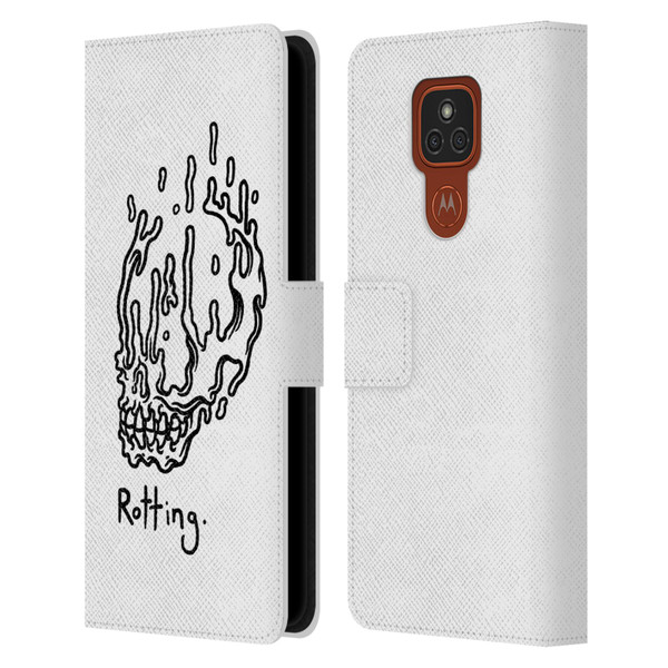 Matt Bailey Skull Rotting Leather Book Wallet Case Cover For Motorola Moto E7 Plus